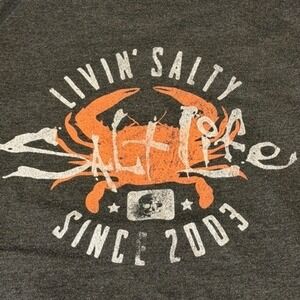 Salt Life Mens Charcoal Grey Livin Salty Crab Graphic Pullover Hoodie Size XL
